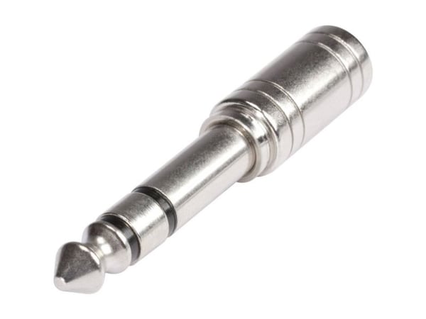 Hicon HI-JS6JS3-MF jack-audioadapter [1x 6,3 mm jackplugg - 1x 3,5 mm jacktilkobling] sølv