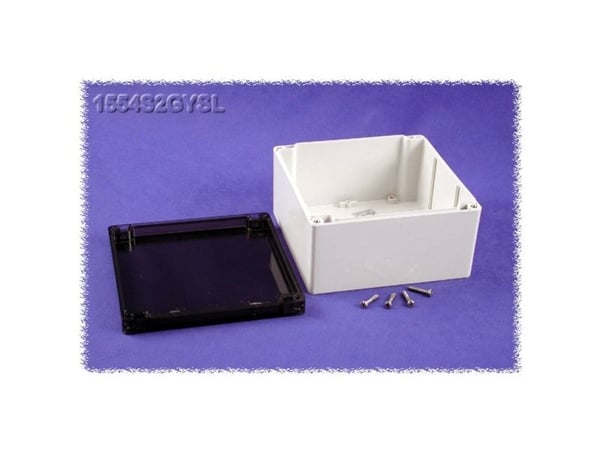 Hammond Electronics 1554S2GYSL Universalskap 160 x 160 x 90 Polykarbonat Grå 1 stk