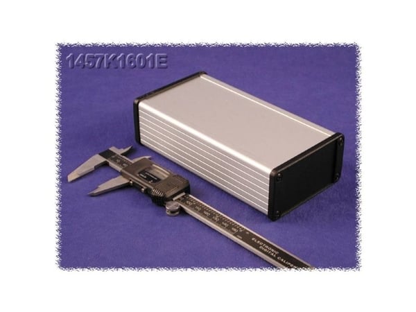 Hammond Electronics 1457KEPF endeplate med flens (L x B x H) 12 x 84 x 44 mm aluminium svart 2 stk