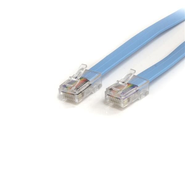 Startech Cisco Console Rollover Cable - RJ45 Ethernet - Network cable - RJ-45 (M) to RJ-45 (M) - 6 ft - molded, flat - blue - ROLLOVERMM6 - Nettver...
