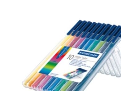 Fiberpen Staedtler 323 SB10 Triplus Color 1,0 mm ass. farver - (10 stk.)