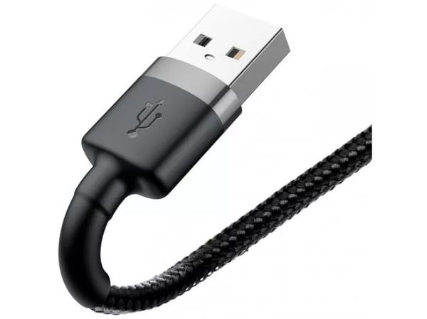 Baseus CALKLF-CG1, 2 m, USB A, Hankjønn, Hankjønn, Grå, Sort, Rett
