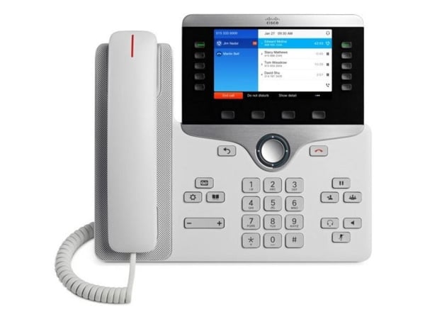 Cisco IP Phone 8841 - VoIP-telefon - SIP, RTCP, RTP, SRTP, SDP - 5 linjer - hvit