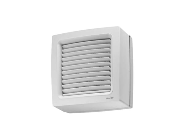 MAICO Ventilator EVN 15 til montering i vindue el. tynd plade 3-30 mm (hulmål 184-195 mm). Luftmængde 240 m³/h. Mål 226x226 mm.