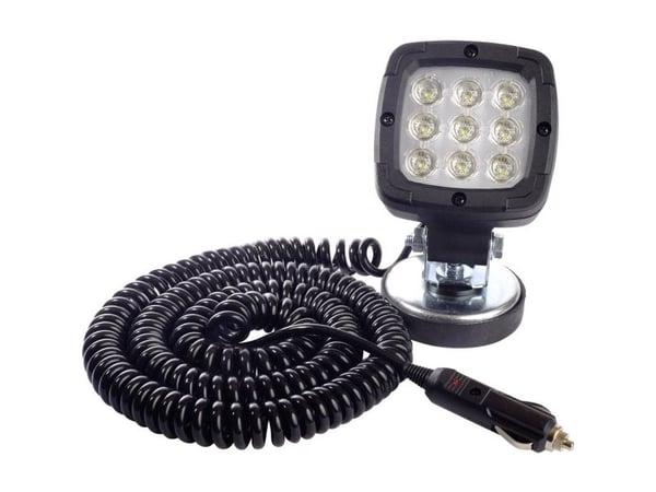 Fristom arbetslampa 12 V/24 V FT-036 LED MAG M30 95037 bred närfältsbelysning 100x100x75 mm 1800 lm 6000 K