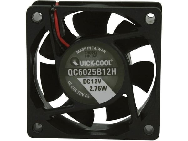 QuickCool QC6025B12H aksialvifte 12 V/DC 34,86 m³/h (L x B x H) 60 x 60 x 25 mm