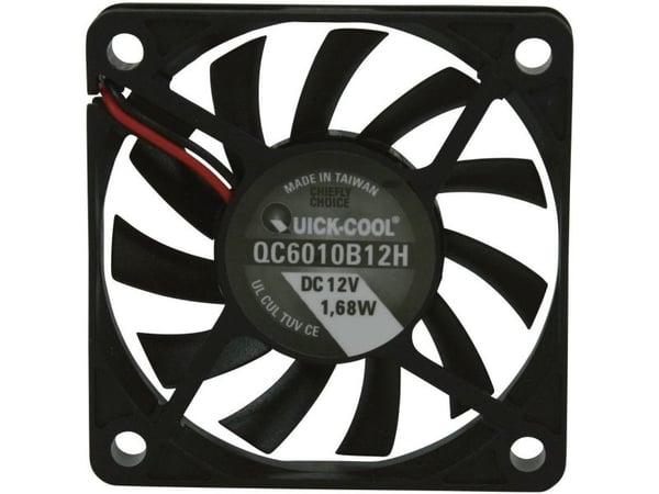 QuickCool QC6010B12H aksial vifte 12 V/DC 25,74 m³/h (L x B x H) 60 x 60 x 10 mm