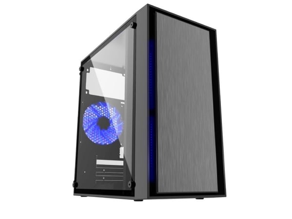 Gembird FORNAX-960B - Tower - micro ATX - sidepanel med vindu - ingen strømforsyning (ATX / PS/2) - svart - USB/lyd