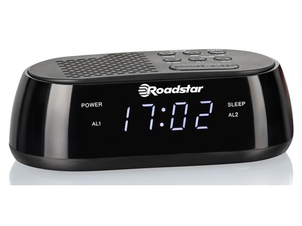 Roadstar CLR2477, Kello, Digitaalinen, FM, PLL, LCD, 1,52 cm (0.6"), Valkoinen