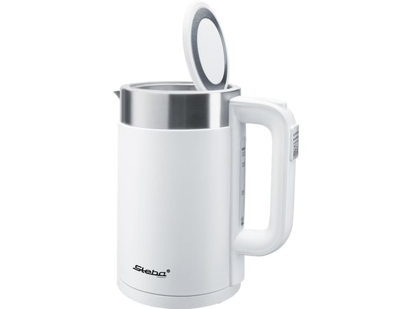 Steba WK 11, 1,7 l, 2200 W, Rustfritt stål, Hvit, Plastikk, Rustfritt stål, Justerbar termostat, Vannivåindikator