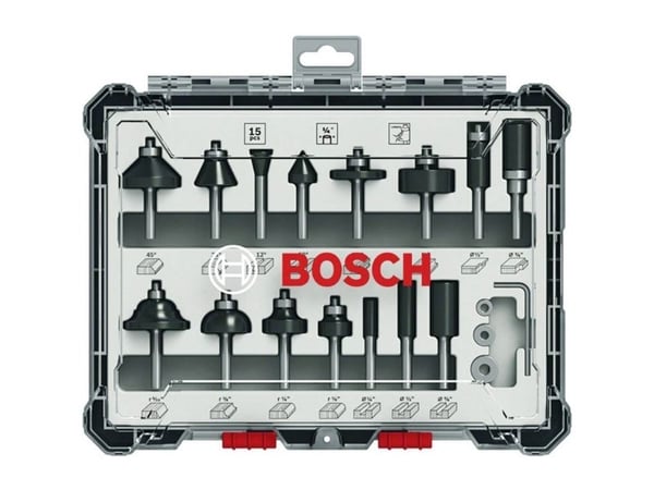 Bosch - Fresekutter - for tre, bløtt tre, løvtre - 15 deler - cylindrical