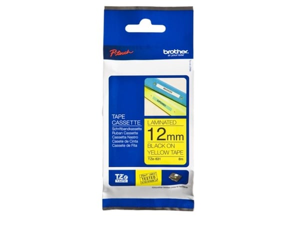 BROTHER TZE631 tape cassette 12mm8m yellow / black for P-touch 200 300 500 series