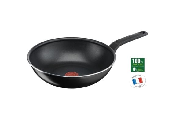 Tefal Simply Clean B5671953, Rund, Wok-/stekepanne, Svart, Titan, Aluminium, 3,6 l