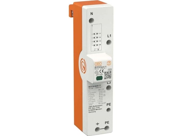OBO MCF30-NAR-TT LightningController Rail kolminapainen NPE 5096961:n kanssa (5096961)