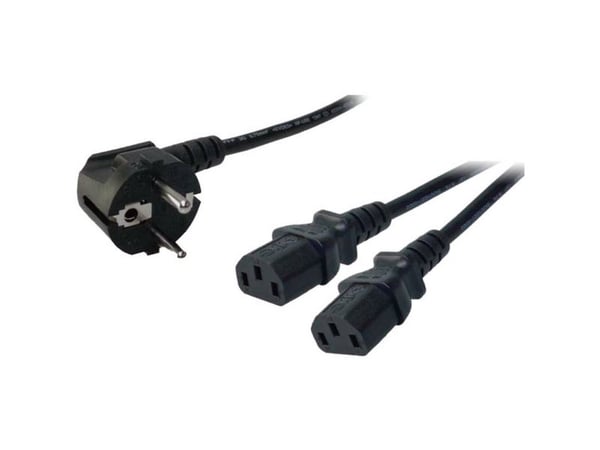 LogiLink 1.5m, Schuko-C13/2xIEC C13, M/F, 1,5 m, CEE7/14, C13 kopling