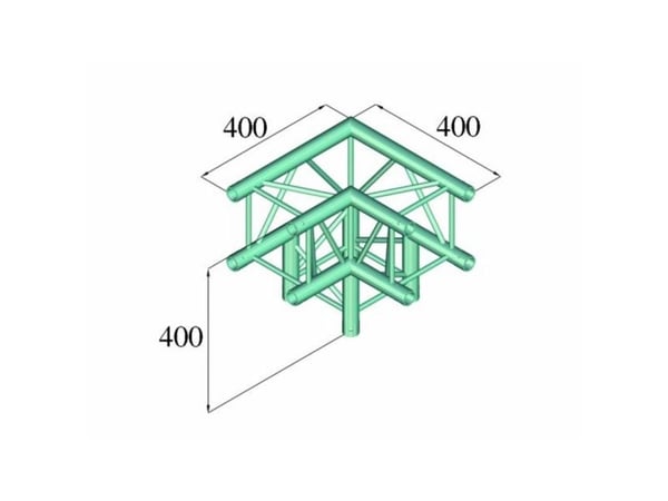 Alutruss DECOLOCK DQ4-PAL30 4-punkts travers 3-veis hjørne 90°