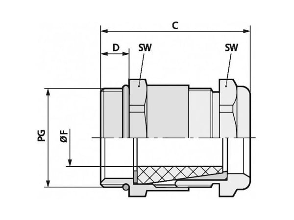 LAPP 54000015 kabelgenomföring PG9 mässing 50 st
