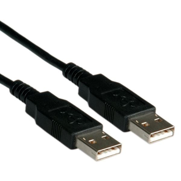 ROLINE 11.02.8918, 1,8 m, USB A, USB A, USB 2.0, Hankjønn/hankjønn, Sort