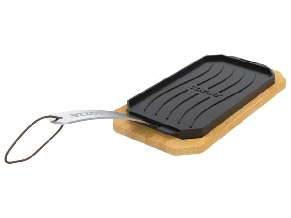 Cozze® vendbar støbejernspande med bordskåner 165 x 330 mm