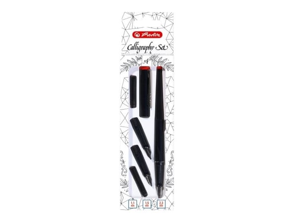 Herlitz 8623001, Sort, 5 stykker, Kulepenn + fyllepenn