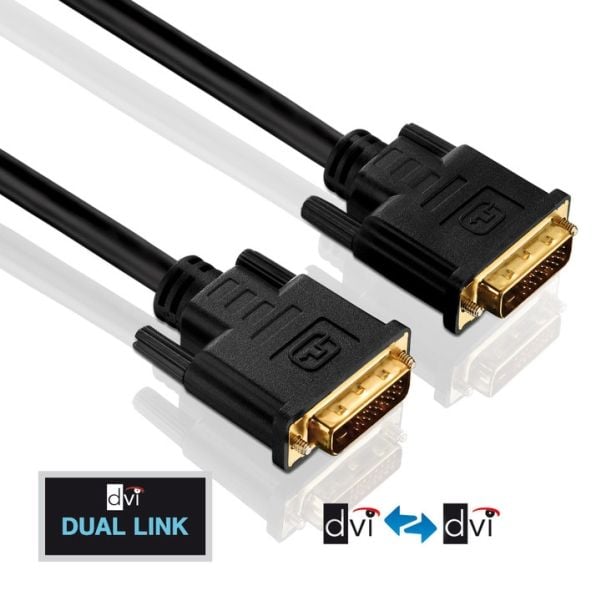 Purelink PureInstall PI4200 - DVI-kabel - dubbel länk - DVI-D (hane) till DVI-D (hane) - 7.5 m - svart