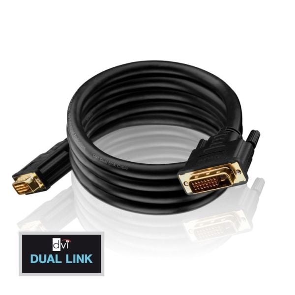 Purelink PureInstall PI4200 - DVI-kabel - dubbel länk - DVI-D (hane) till DVI-D (hane) - 7.5 m - svart