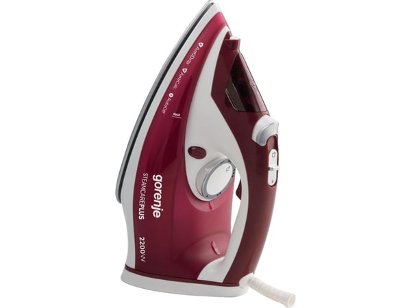 Gorenje SIH2200RBC, Dampstrykejern, Keramisk strykesåle, 2,5 m, 90 g/min, Rød, 30 g/min