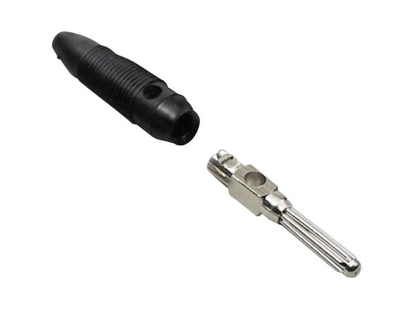 TRU COMPONENTS bananstikk Bananstikk, rett stift-diameter: 4 mm svart (100 stk.)