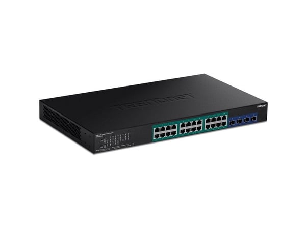 TRENDnet TPE 30284 - Switch - smart - 24 x 10/100/1000 (PoE+) + 4 x 10 Gigabit SFP+ - rackmonterbar - PoE+ (370 W) - AC 100 - 240 V - TAA-samsvar