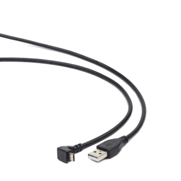 Gembird CCP-MUSB2-AMBM90-6 - USB-kaapeli - Micro-USB Type B (han) til USB (han) - 1,8 m - 90° stikforbindelse, formet - sortti