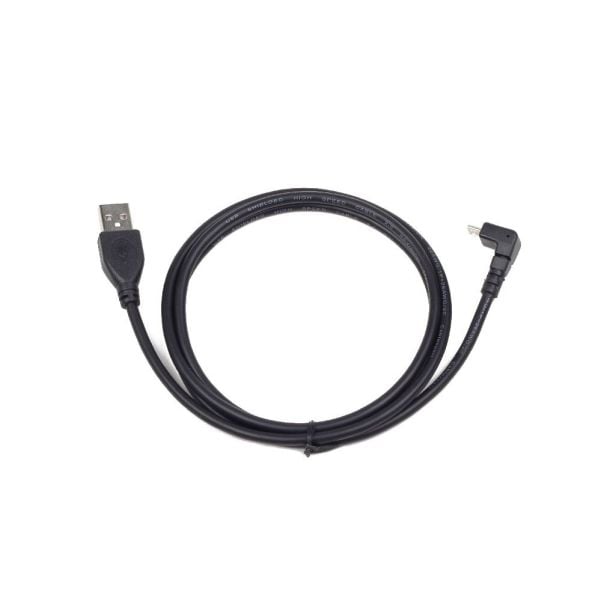Gembird CCP-MUSB2-AMBM90-6 - USB-kaapeli - Micro-USB Type B (han) til USB (han) - 1,8 m - 90° stikforbindelse, formet - sortti