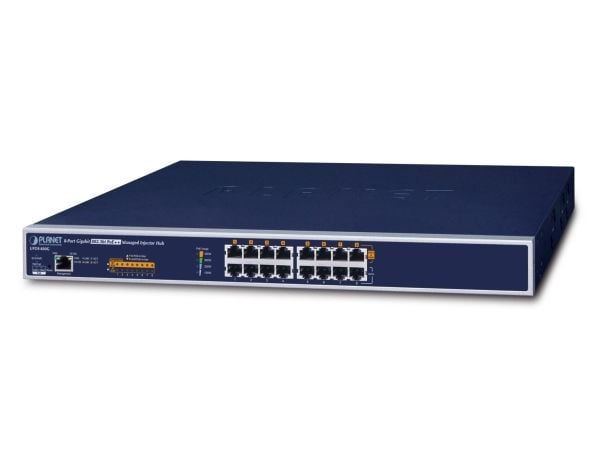 PLANET UPOE-800G - Strøminjektor (kan monteres i rack) - AC 100/240 V - 400 watt - Ethernet 10/100/1000 - utgangskontakter: 8 - 1U - 19"