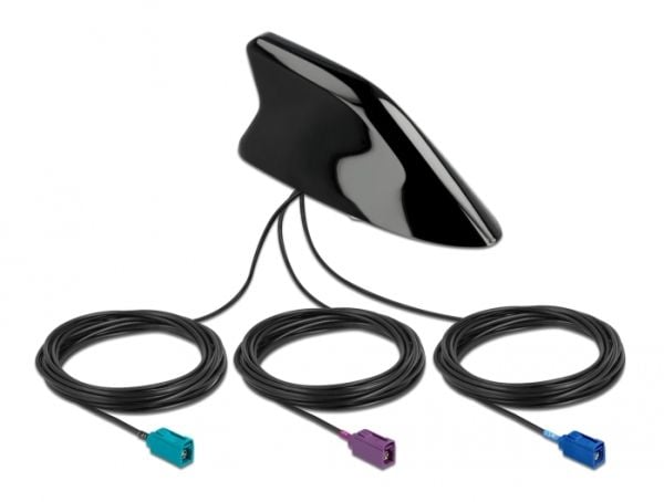 Delock - Antenne - haifinne - navigasjon, mobiltelefon, Wi-Fi - 2 dBi (til 1575 MHz), 3.5 dBi (for 698 - 960 MHz), 3 dBi (for 2400 MHz - 2483.5 MHz...