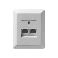 ZE KOMMUNIKATIONSTECHNIK UAE 2x8 - Ytmonterat uttag - RJ-45 (4 stift) X 2 - kritvit, RAL 9010 - 1-gang