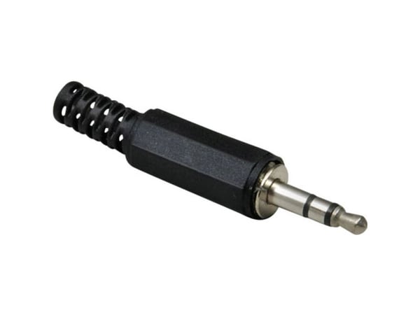 BKL Electronic 1107003, 3.5mm, Sort, Metallisk, Hankjønn, Rett, Messing, PVC, Polyoksymetylen (POM), Nickel