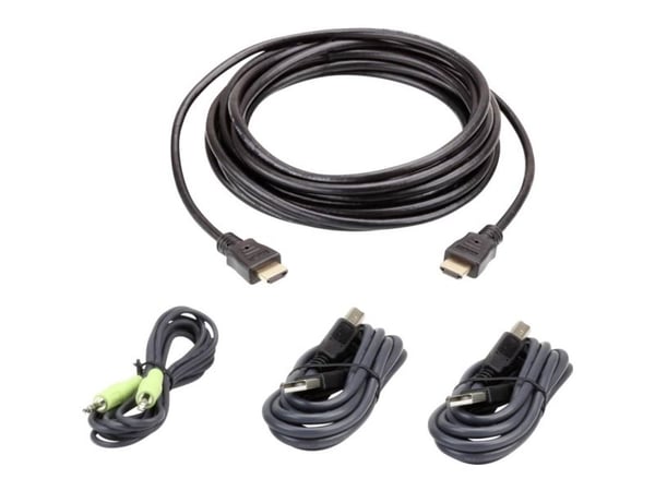 ATEN 2L-7D03UHX4 USB HDMI Secure KVM - Tastatur / video / mus / lyd / USB-kabelsett - TAA-samsvar - for ATEN CS1182H4