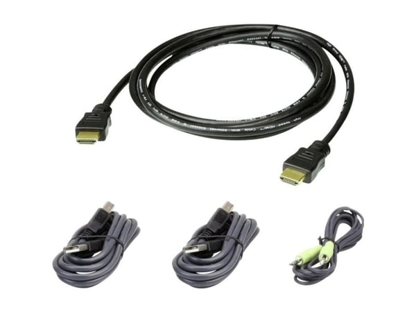 ATEN 2L-7D02UHX4 - Tastatur / video / musekabelsett (KVM) - TAA-samsvar - for ATEN CS1182H4