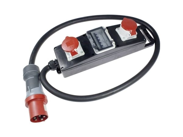 AS Schwabe 60807 Kiinteä kuminen jakotukki S 11 63 A 63 A 63 A 63 A 1 CEE-pistoke 63 A, 5-nastainen 400 V IP44 (60807)