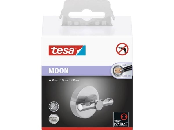 TESA 40305-00000-00, Innendørs, Redskapskrok, Rustfritt stål, Rund, 65 mm, 35 mm