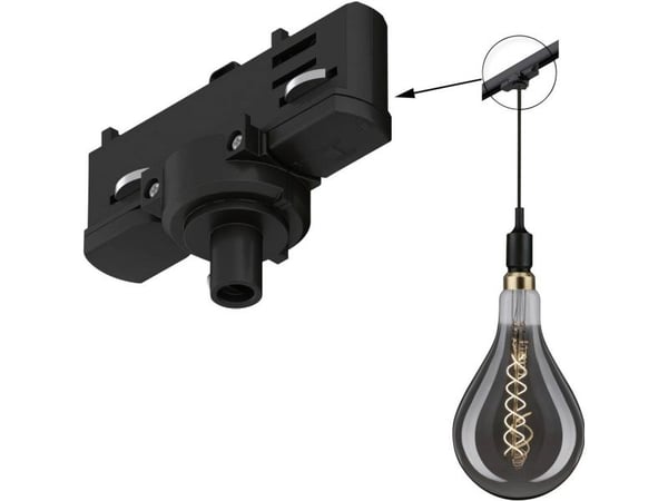 Paulmann 91387, Adapter til overhengende belysning, Tak, Sort, Metall, Plast, 1150 W, 96 mm