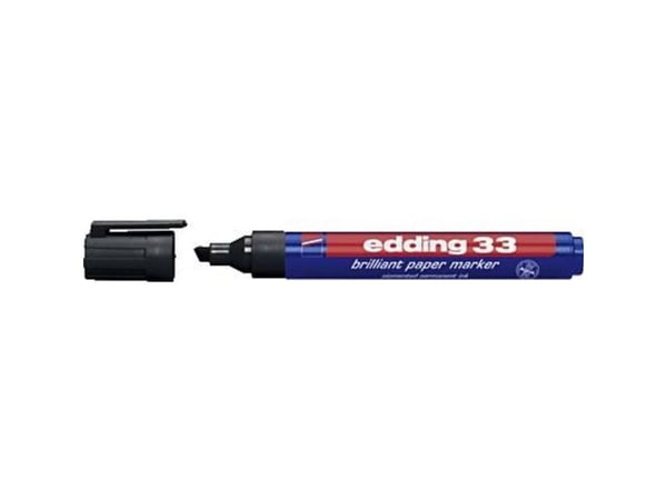 edding 33 brilliant paper - Markør - permanent - svart - vannbasert fargeblekk - 1-5 mm