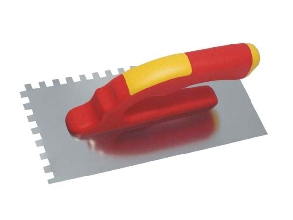 Modeco i rustfritt stål tannet sparkel med plastgrep 280x130x8 mm - MN-73-278