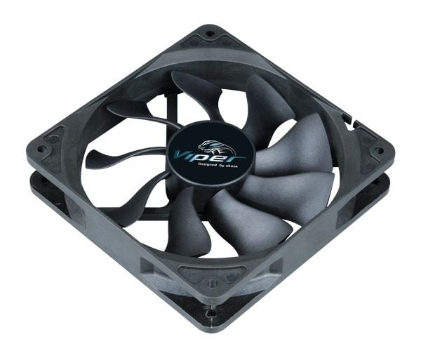 Akasa Viper, puhallin, 12 cm, 600 rpm, 1900 rpm, 28,9 dB, 83,63 kuutiometriä/min.