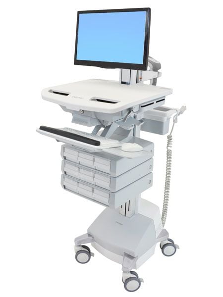 Ergotron StyleView - Vogn - åpen arkitektur - for LCD-skjerm / PC-utstyr - medisinsk - plastikk, aluminium, forsinket stål - grå, hvit, polert alum...