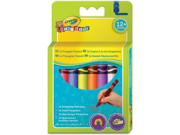 Crayola 52-016T, 16 stykker, Multi, Flerfarget, Trekant, Voks, 1 år
