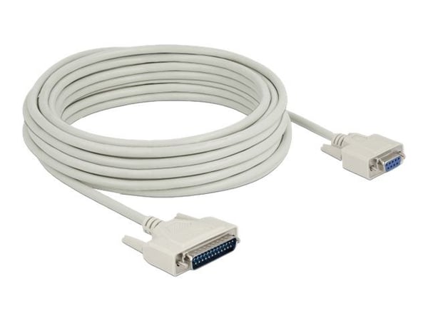Delock - Seriell kabel - DB-25 (hann) skrubar til DB-9 (hunn) skrubar - 10 m - tommelskruer - beige
