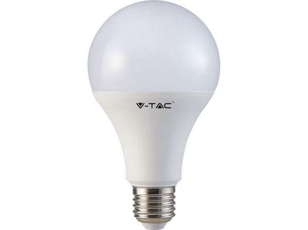 18W SMD LED-pære V-TAC, E27, A80, 3000K (hvit sokkel)