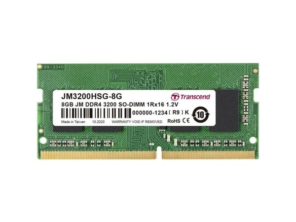 Transcend JetRAM - DDR4 - modul - 8 GB - SO DIMM 260-pin - 3200 MHz / PC4-25600 - CL22 - 1.2 V - ikke-bufret - ikke-ECC
