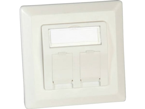 ROLINE Flush Mount Wall Oulet for Keystones, 2-port, Hvit, Plast, 22,2 x 80 x 80 mm