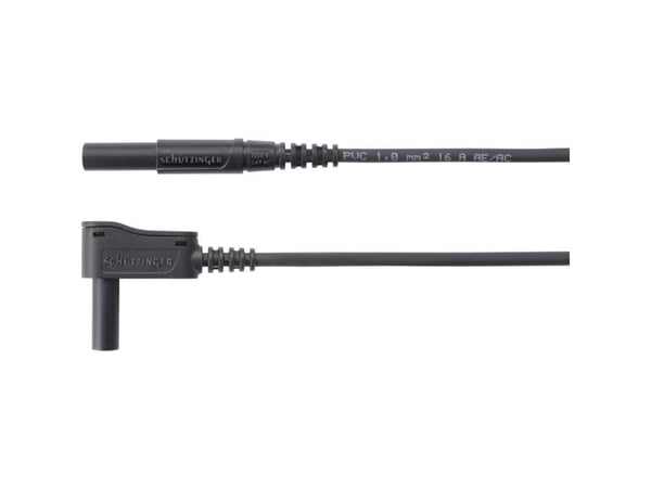 Schützinger MSWFK A341 / 1 / 150 / SW Prøveledning [Stik 4 mm - Stik 4 mm] 150.00 cm Sort 2 stk